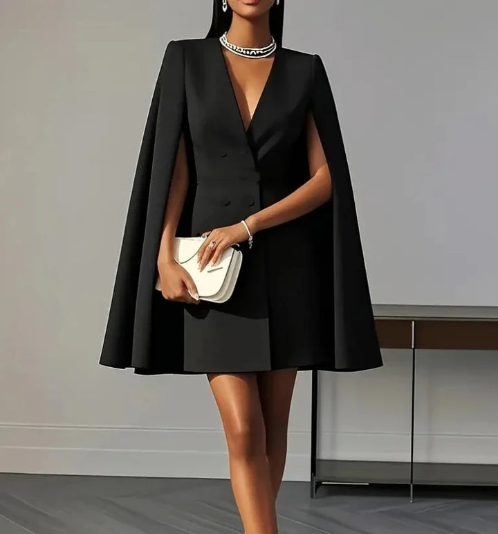 Double-Breasted Shawl Collar Mini Dress for Women