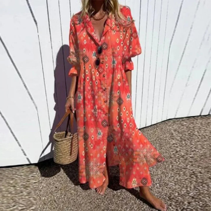 Printed Boho Maxi Dress for Women