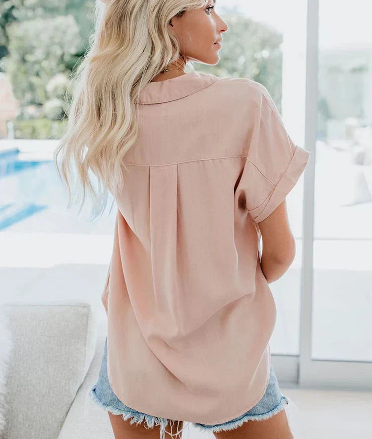 Oversized Short Sleeve Shirt for Women