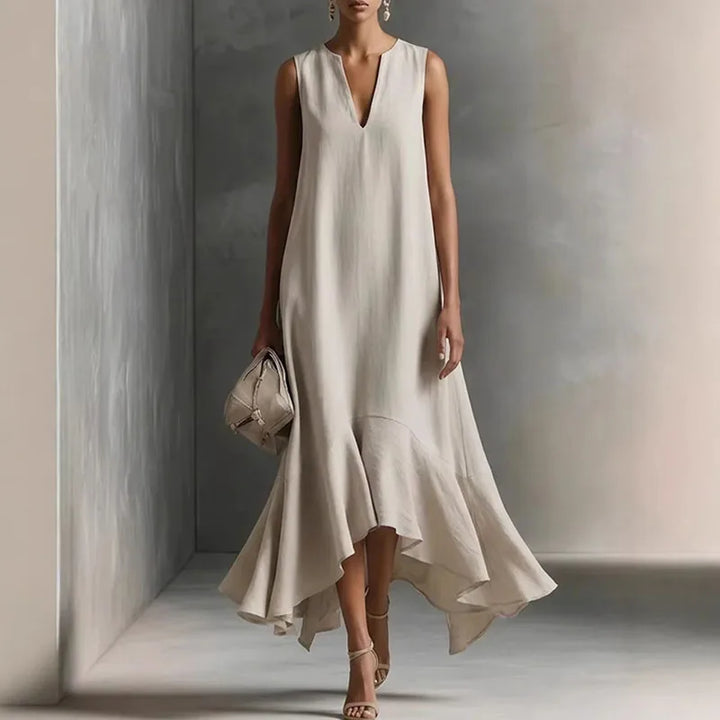 V-Neck Ruffle Hem Maxi Dress for Women