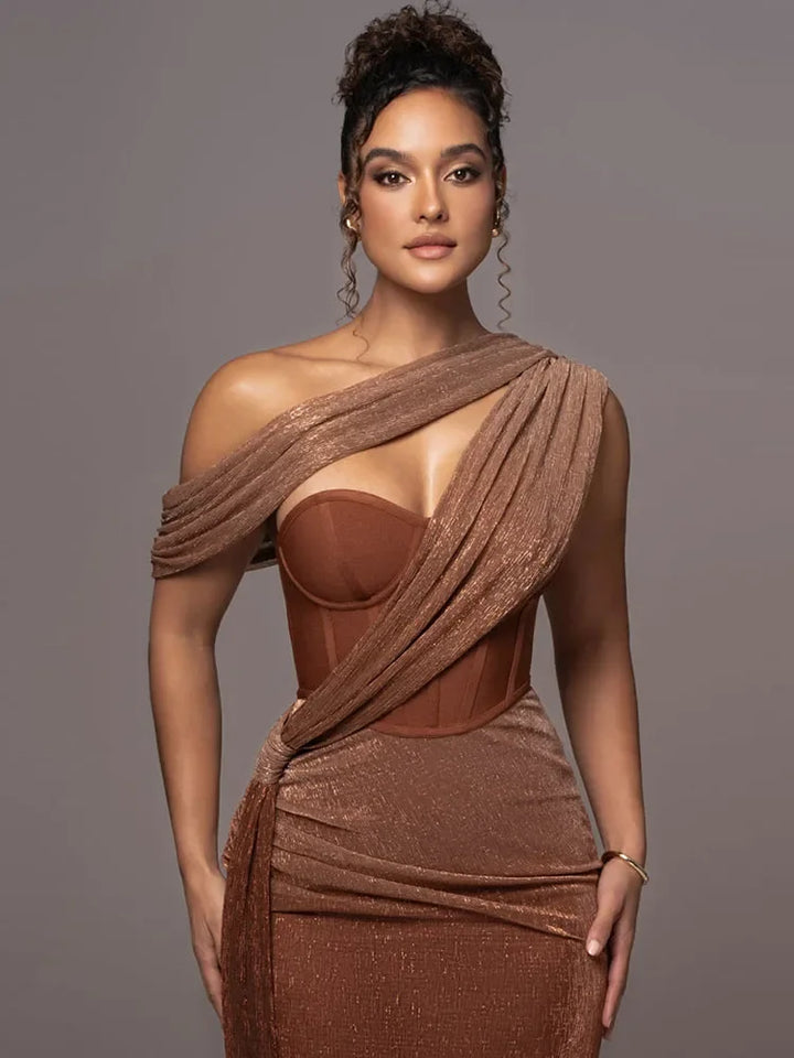 One-Shoulder Bodycon Maxi Dress for Women