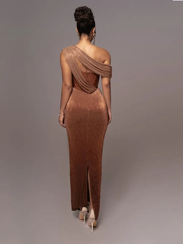 One-Shoulder Bodycon Maxi Dress for Women