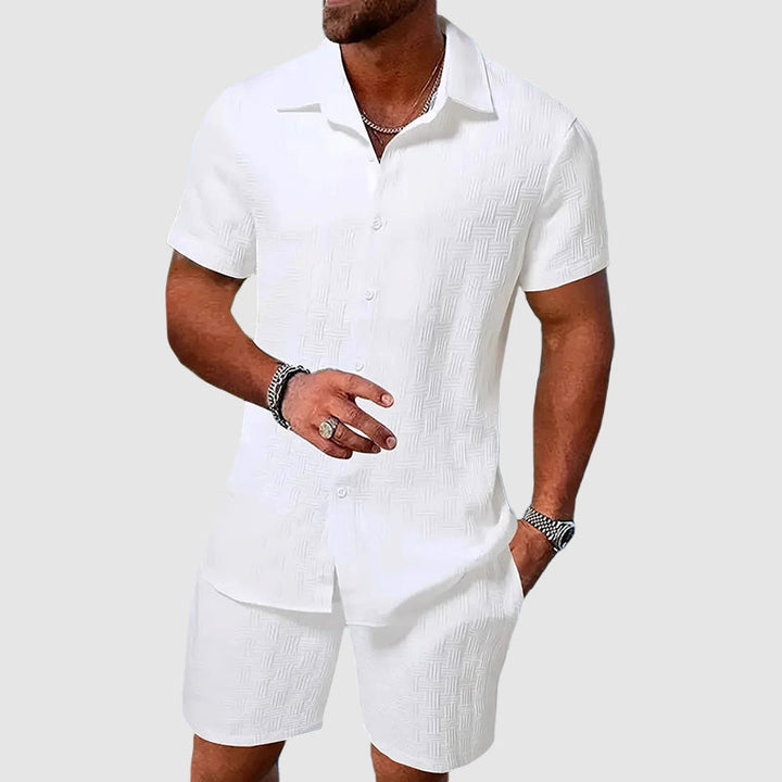 Short Sleeve Shirt and Shorts Set for Men