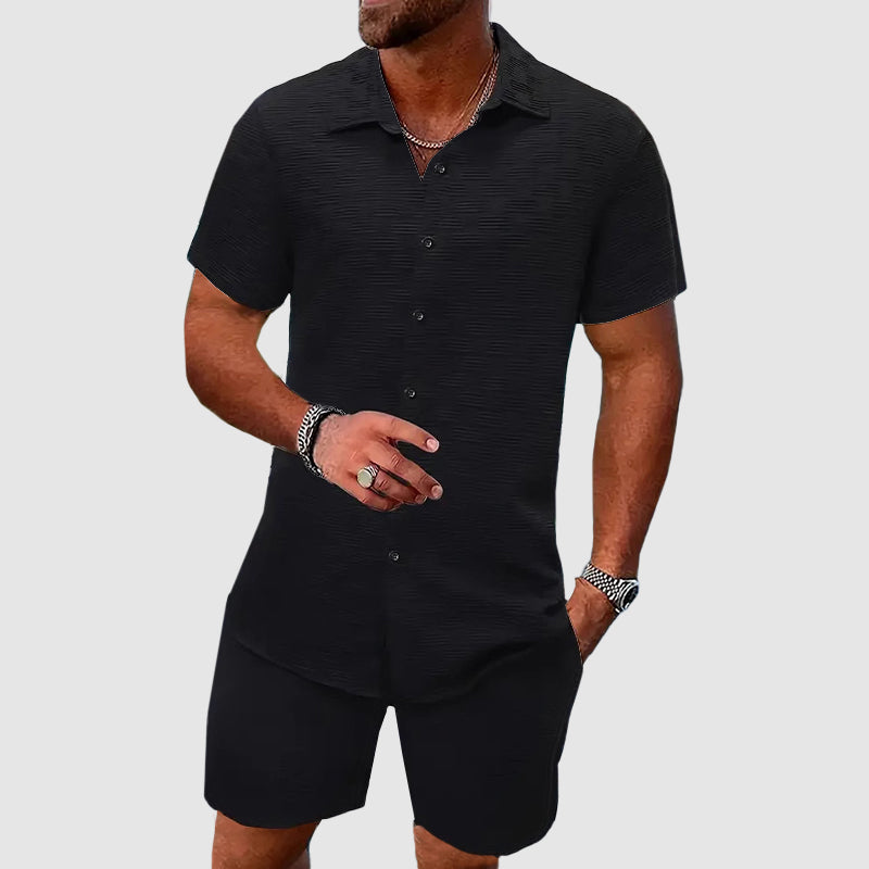 Short Sleeve Shirt and Shorts Set for Men