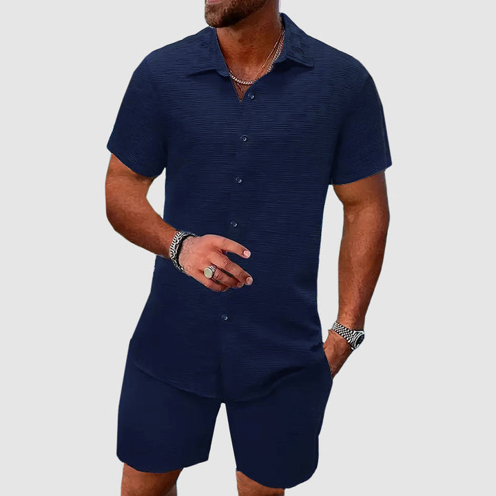 Short Sleeve Shirt and Shorts Set for Men