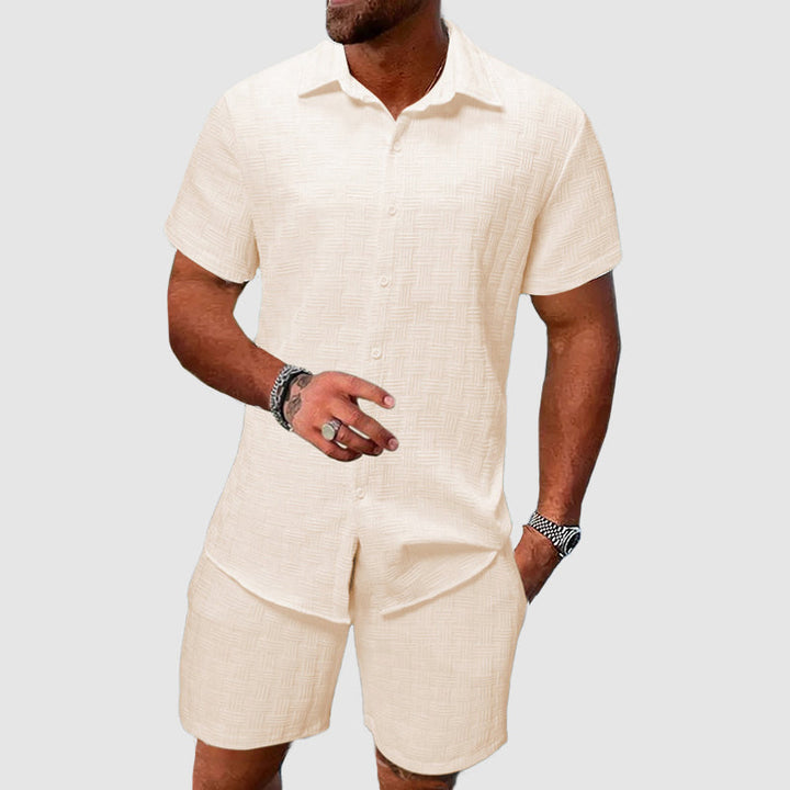 Short Sleeve Shirt and Shorts Set for Men