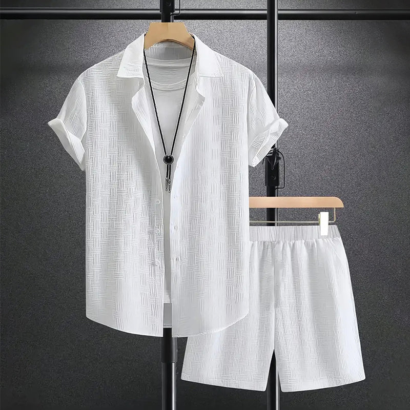 Short Sleeve Shirt and Shorts Set for Men