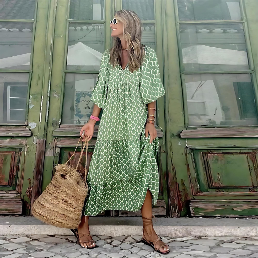 Floral Print Flowing Maxi Dress for Women