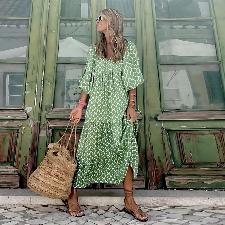 Floral Print Flowing Maxi Dress for Women