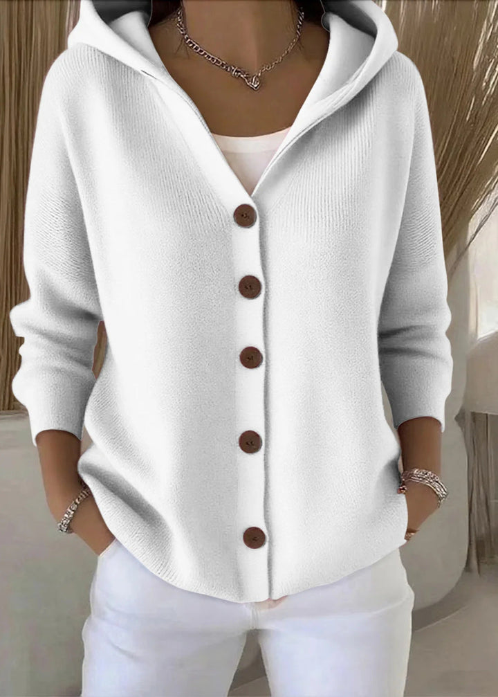 Hooded Button Knit Cardigan for Women