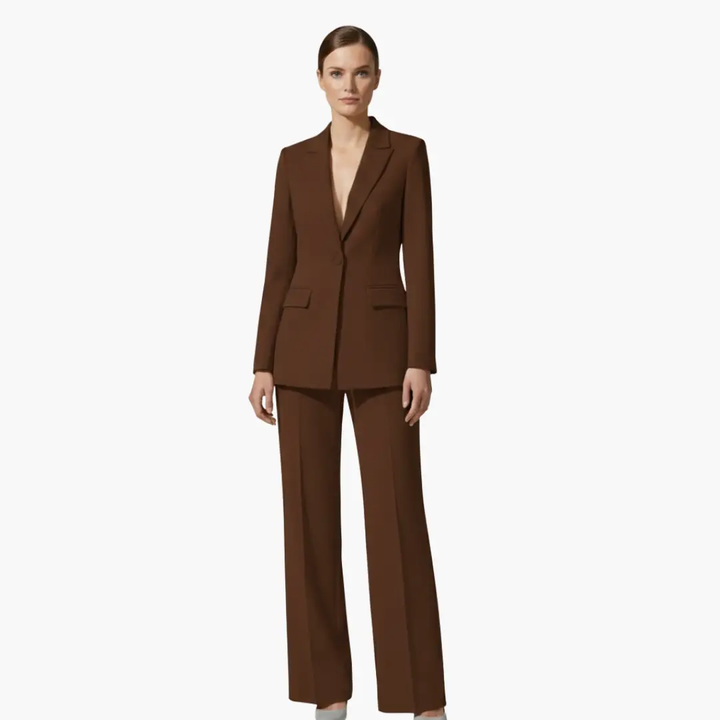 Blazer and Wide Leg Pants Suit Set for Women