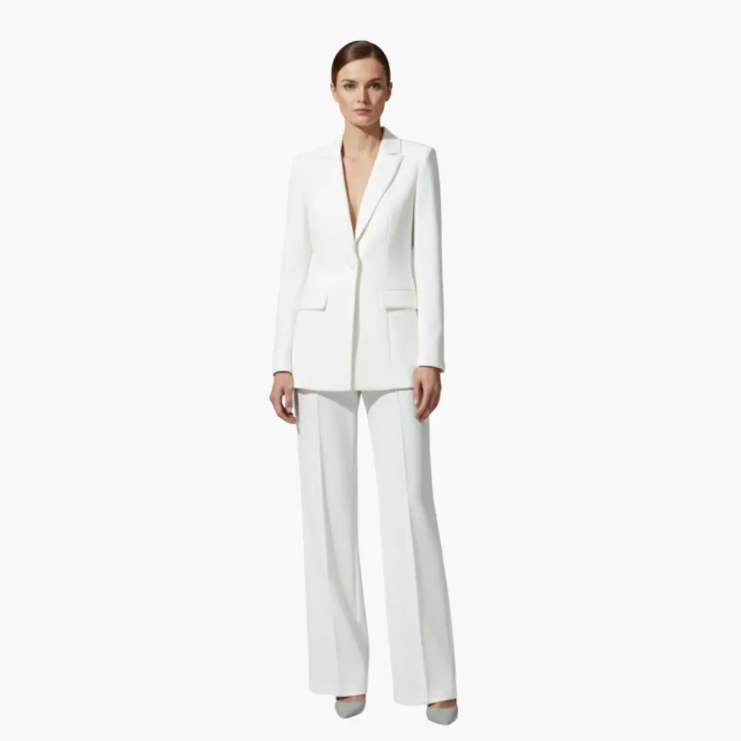 Blazer and Wide Leg Pants Suit Set for Women