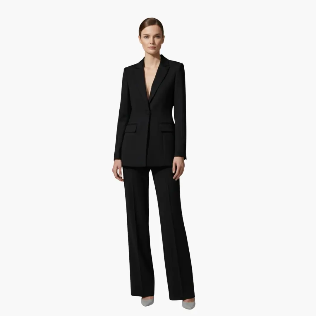 Blazer and Wide Leg Pants Suit Set for Women