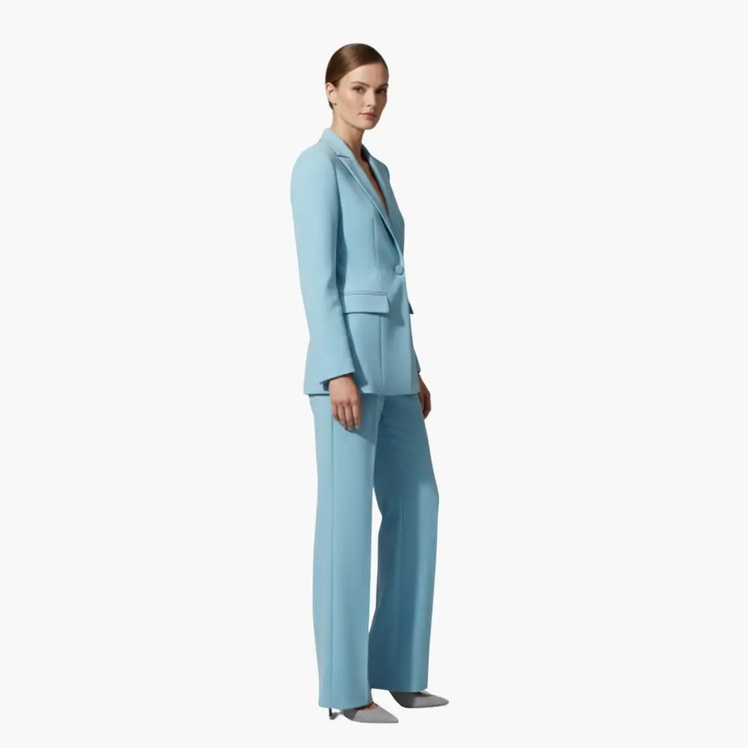 Blazer and Wide Leg Pants Suit Set for Women