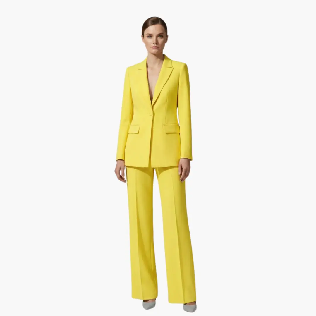 Blazer and Wide Leg Pants Suit Set for Women