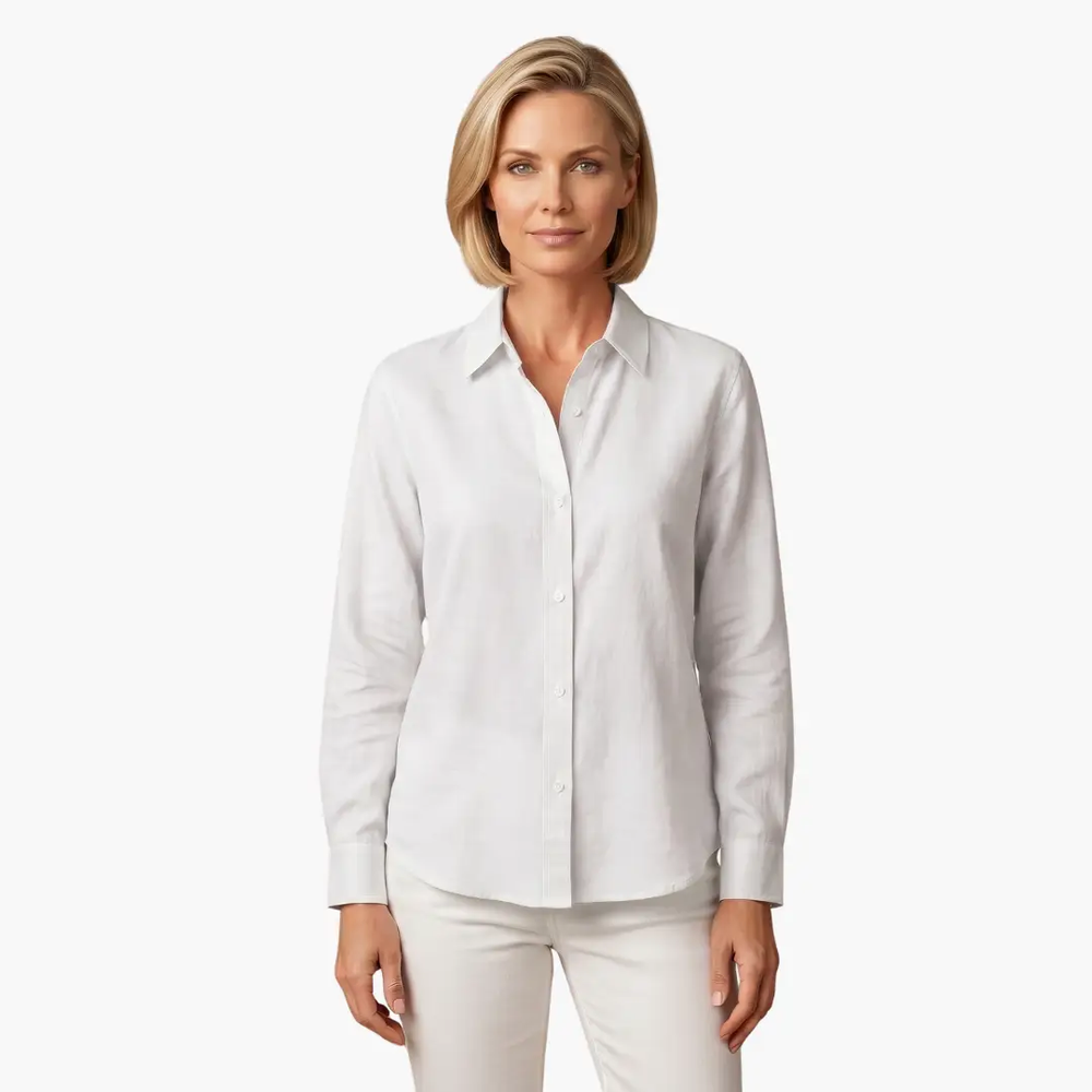 Relaxed Long Sleeve Button Up Shirt for Women