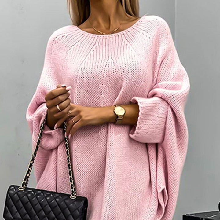 Oversized Batwing Sleeve Knit Sweater for Women