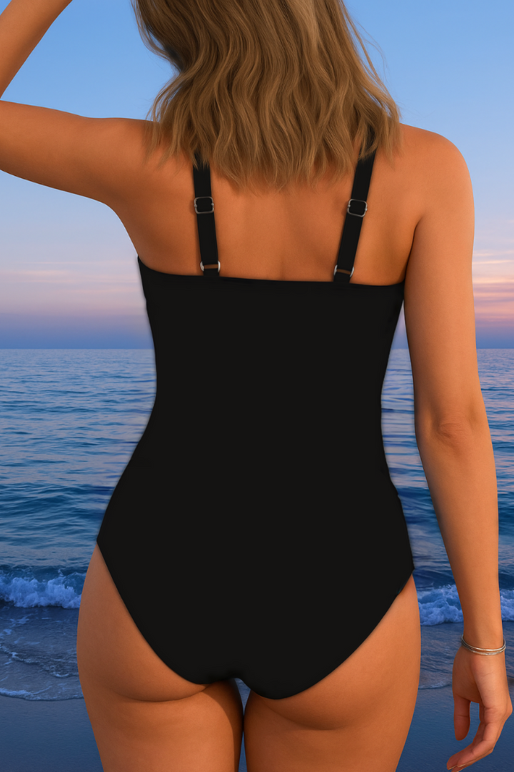 Printed Surplice Tummy Control Swimsuit for Women