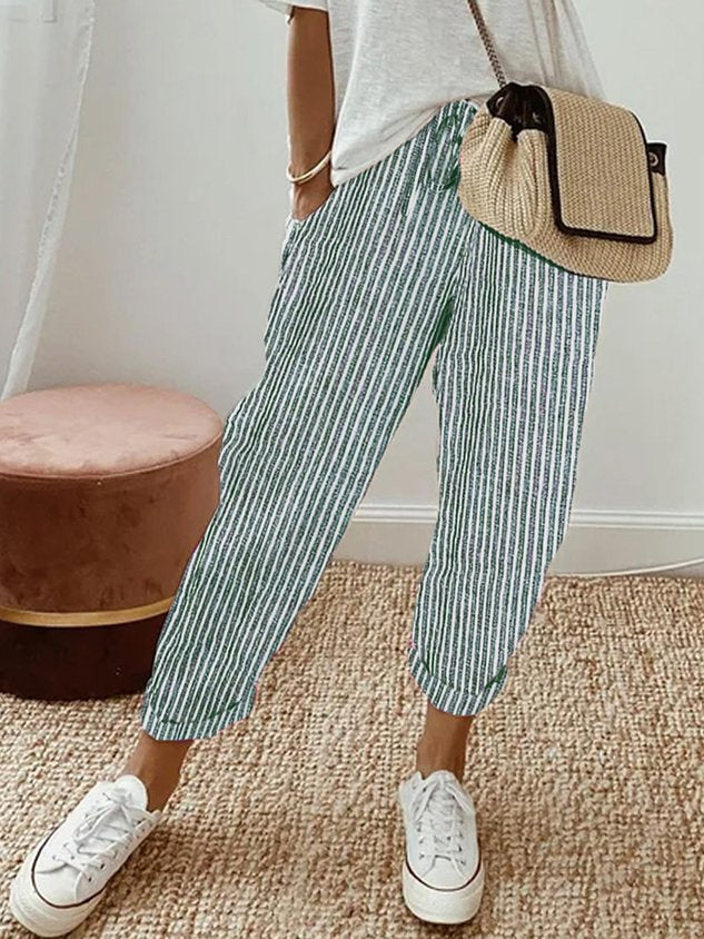 Breathable Cotton Straight Pants for Women