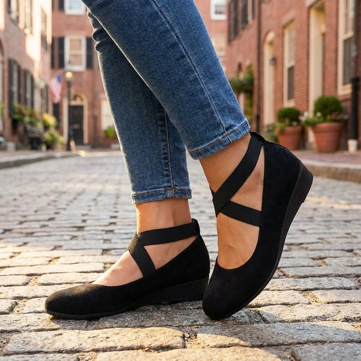 Cross-Strap Wedge Sandals for Women