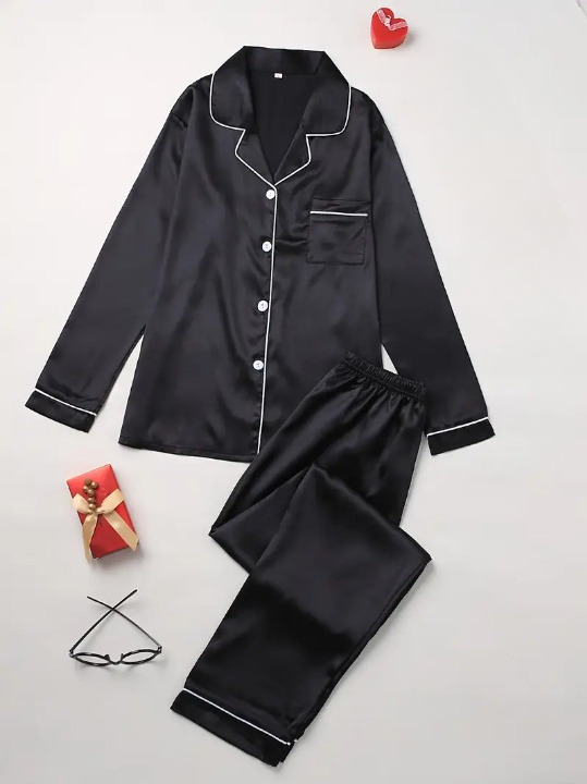Silk Two-Piece Sleepwear Set for Women