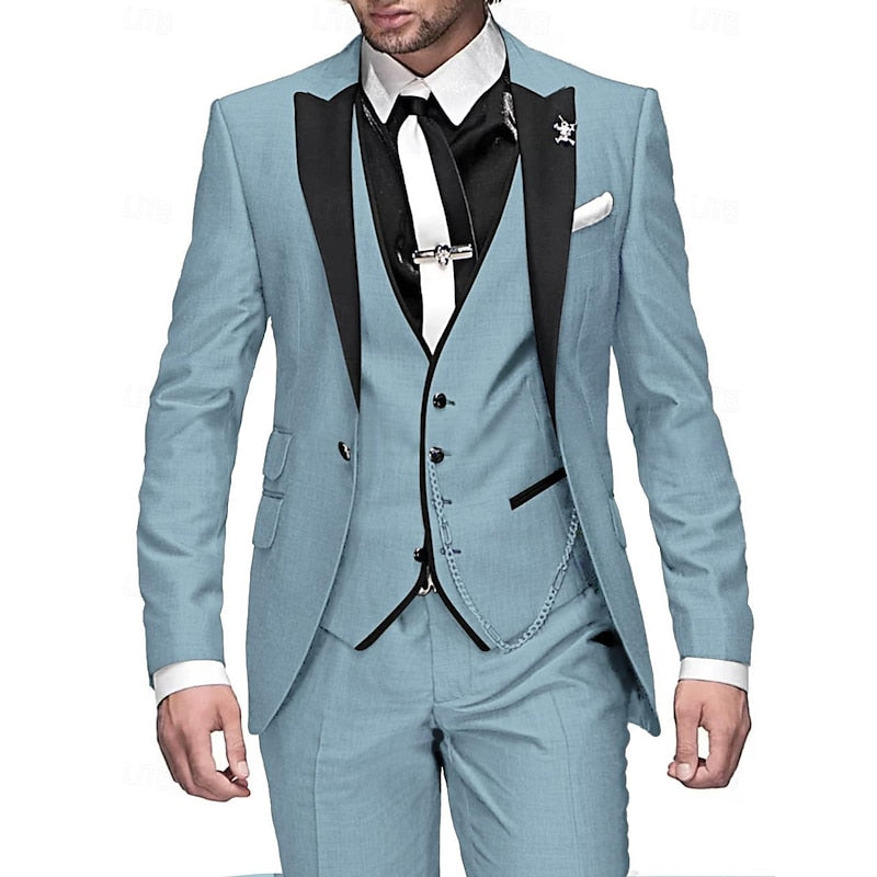 3-Piece Blazer Waistcoat and Trouser Suit for Men