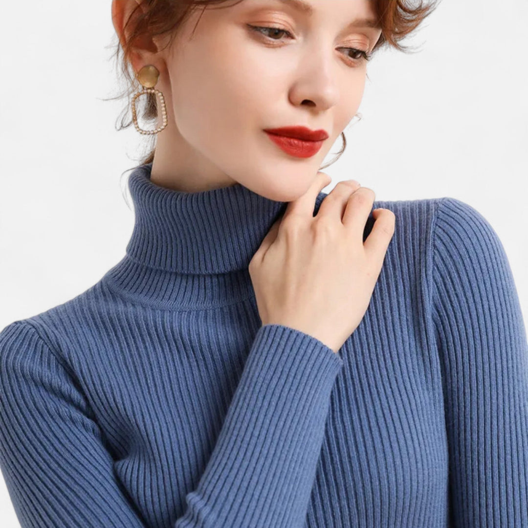 Ribbed Slim Fit Turtleneck Sweater for Women