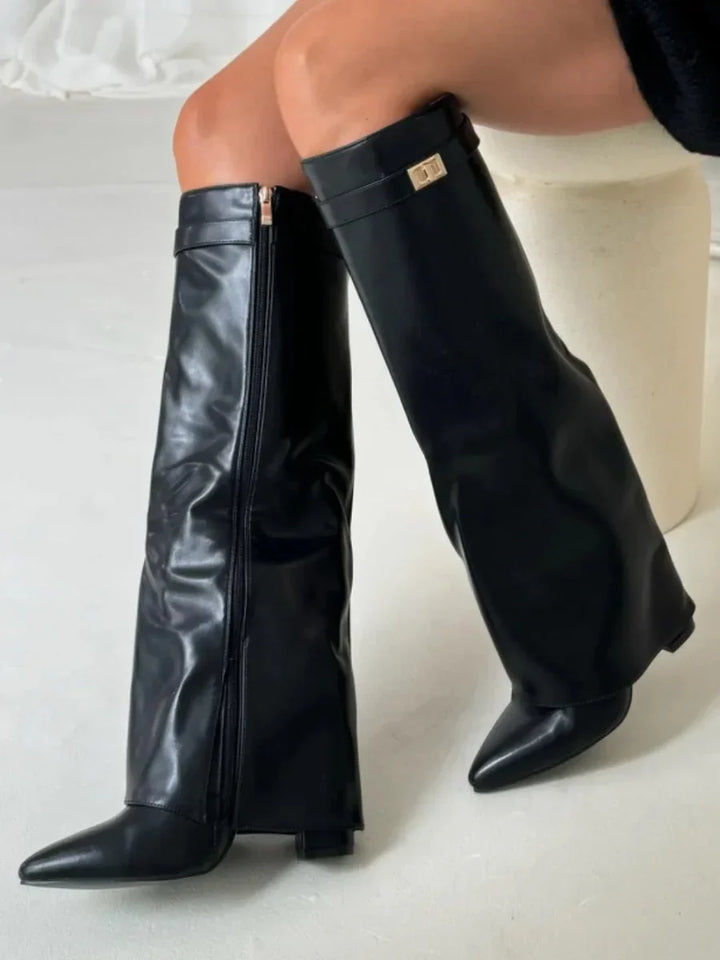 Suede Boots with Metal Details for Women
