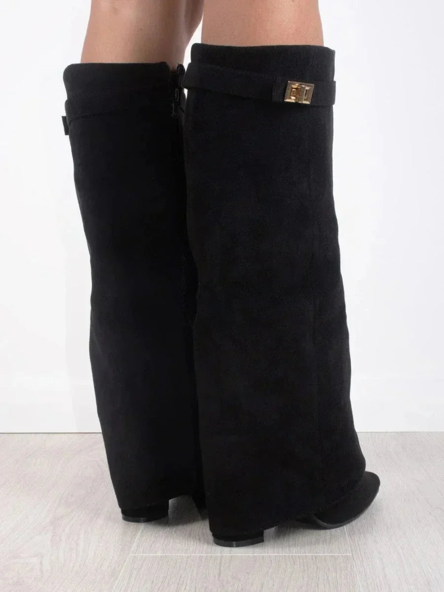 Suede Boots with Metal Details for Women