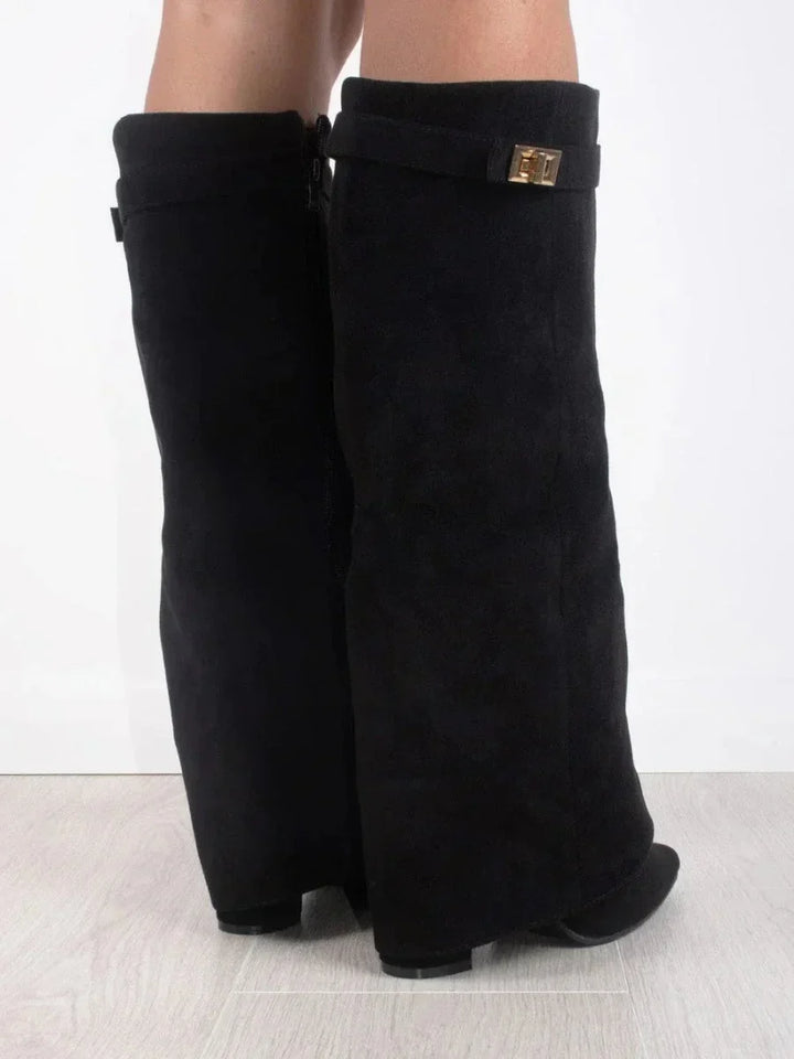 Suede Boots with Metal Details for Women