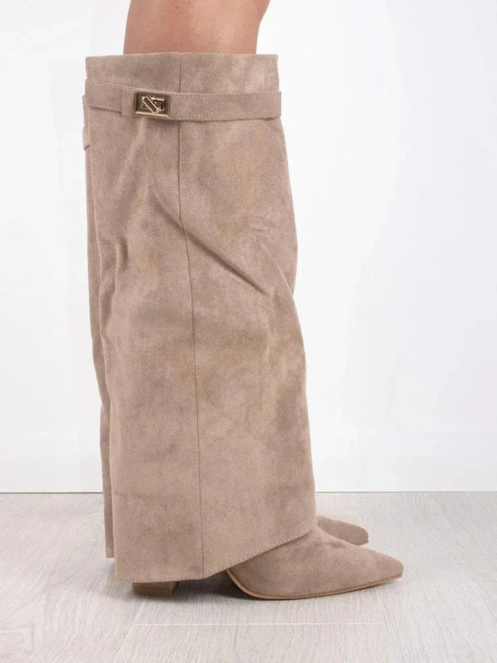 Suede Boots with Metal Details for Women