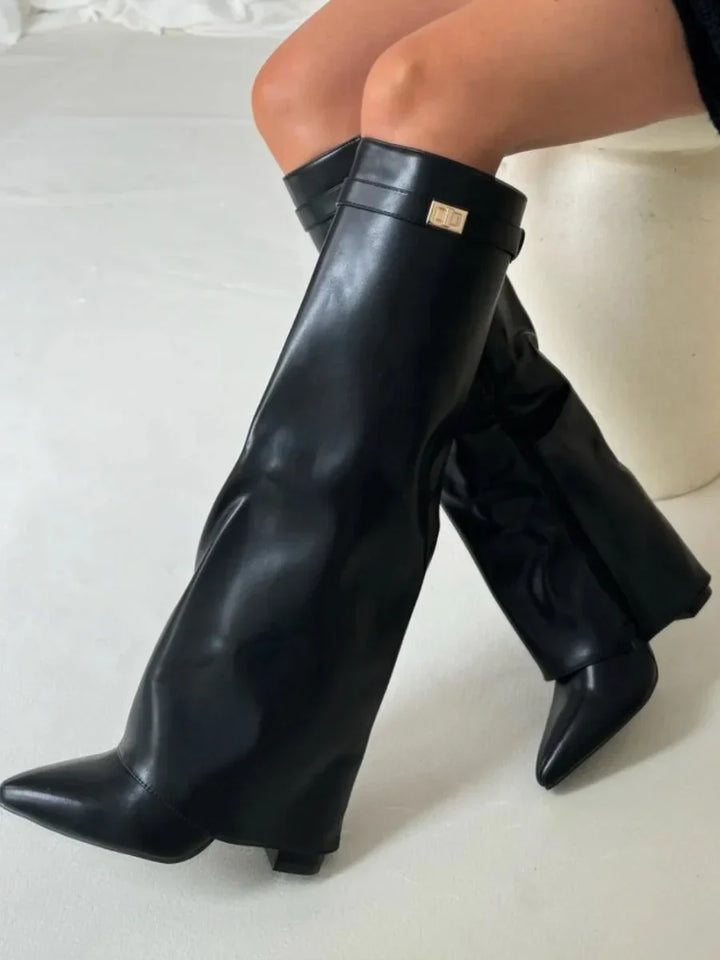 Suede Boots with Metal Details for Women