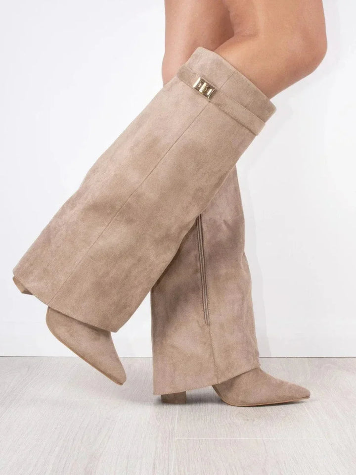Suede Boots with Metal Details for Women