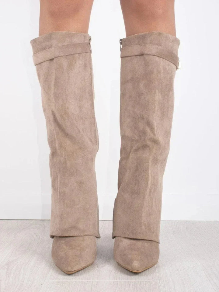 Suede Boots with Metal Details for Women