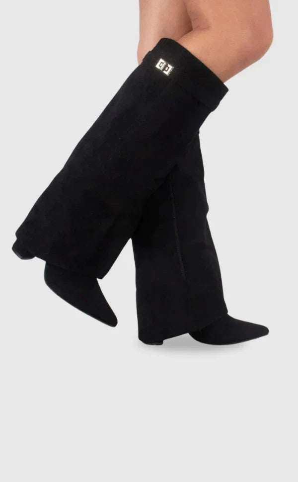 Suede Boots with Metal Details for Women