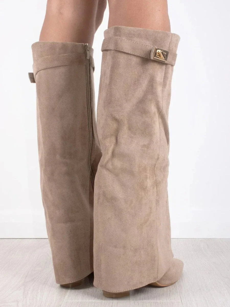 Suede Boots with Metal Details for Women
