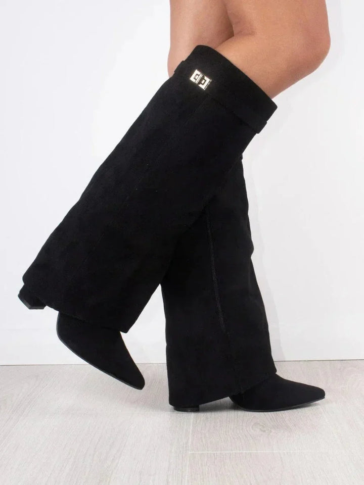 Suede Boots with Metal Details for Women