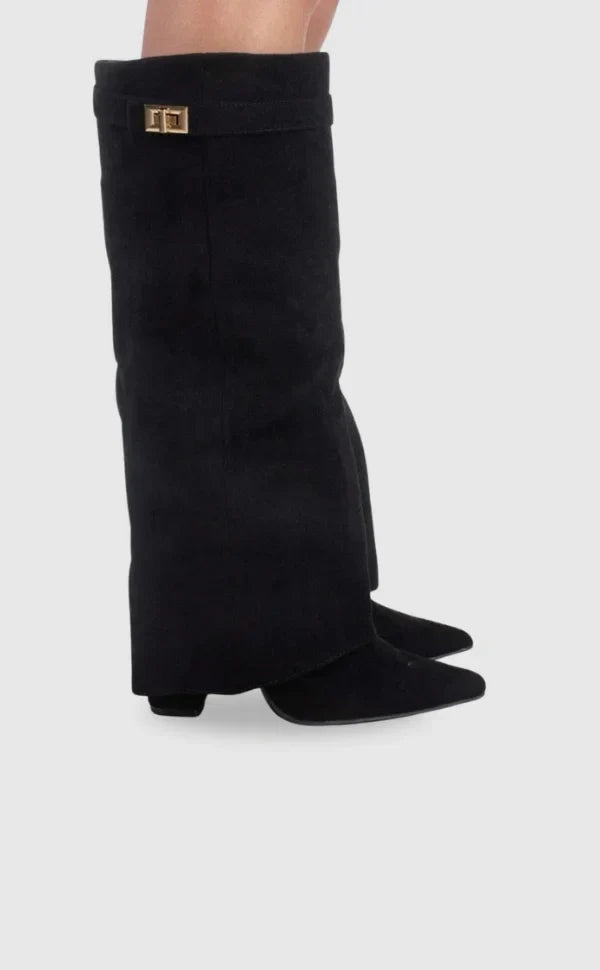 Suede Boots with Metal Details for Women