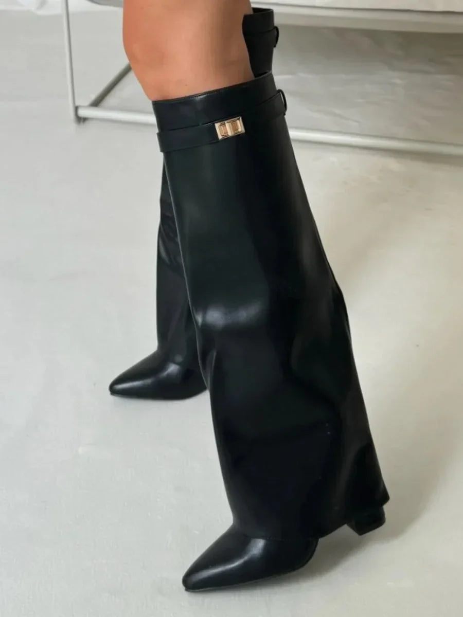 Suede Boots with Metal Details for Women