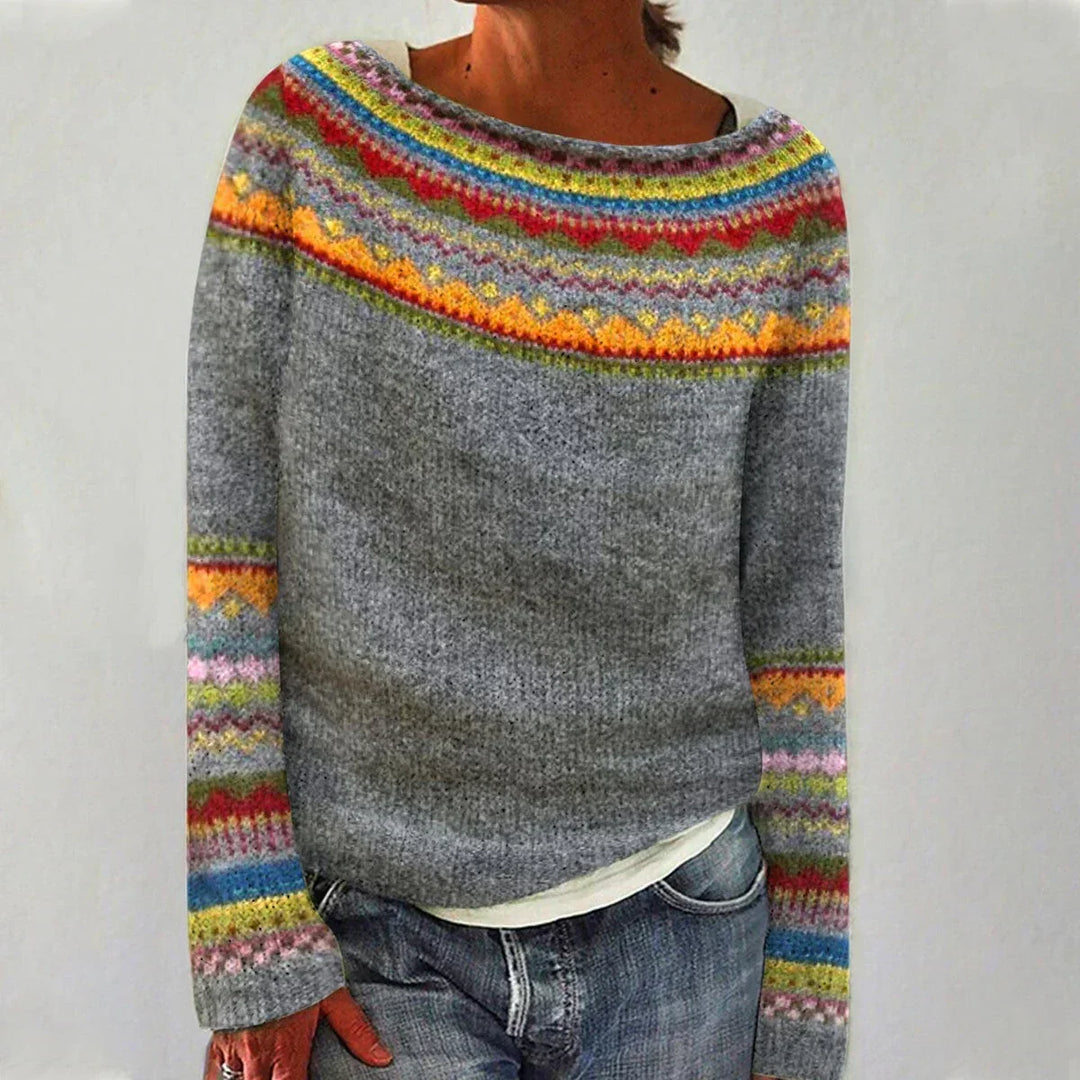 Nordic Pattern Knit Sweater for Women