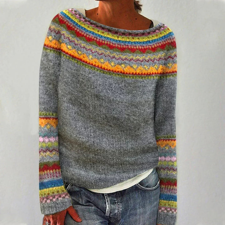 Nordic Pattern Knit Sweater for Women