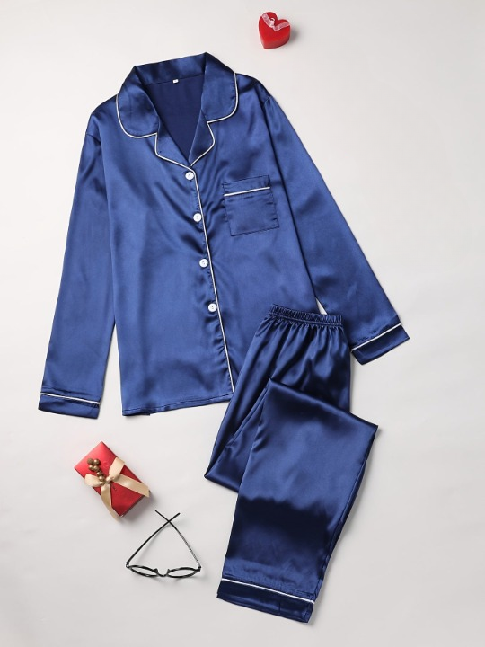 Silk Two-Piece Sleepwear Set for Women