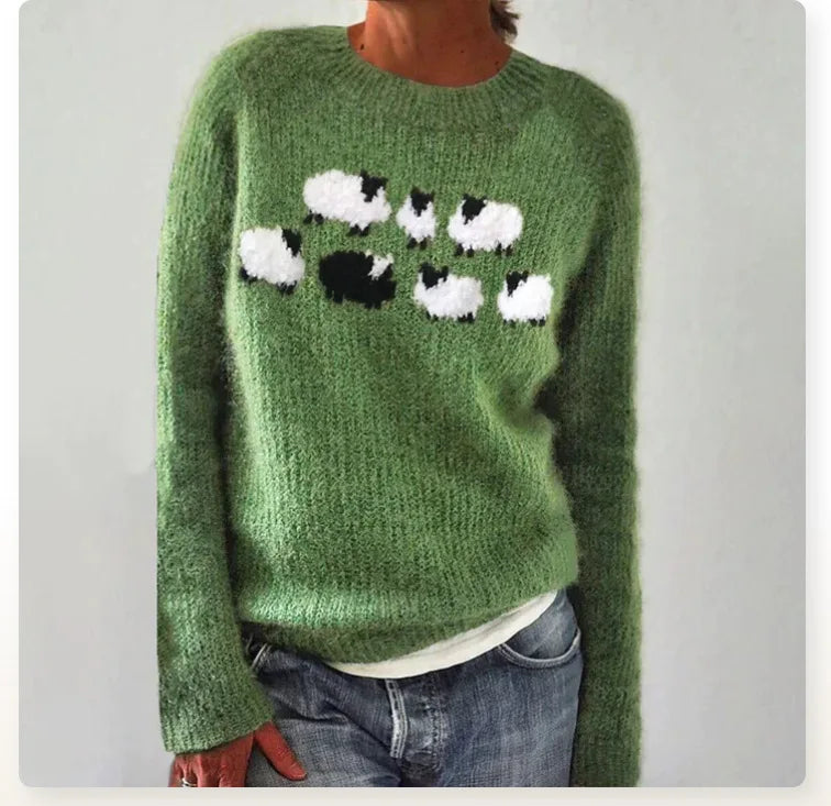 Nordic Pattern Knit Sweater for Women