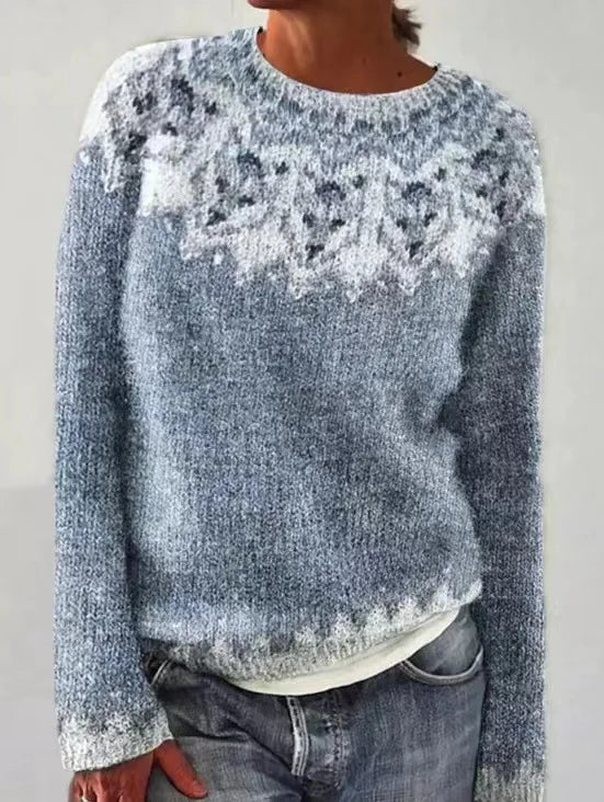 Nordic Pattern Knit Sweater for Women