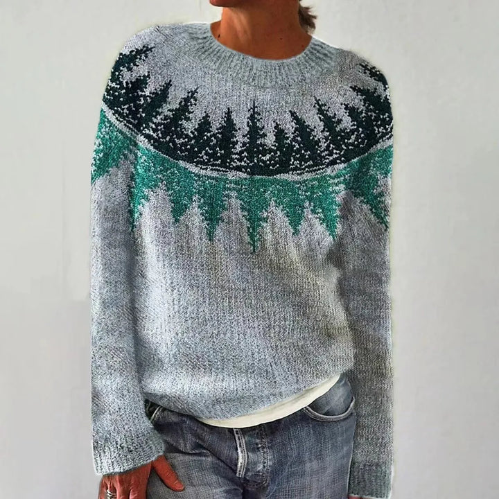 Nordic Pattern Knit Sweater for Women