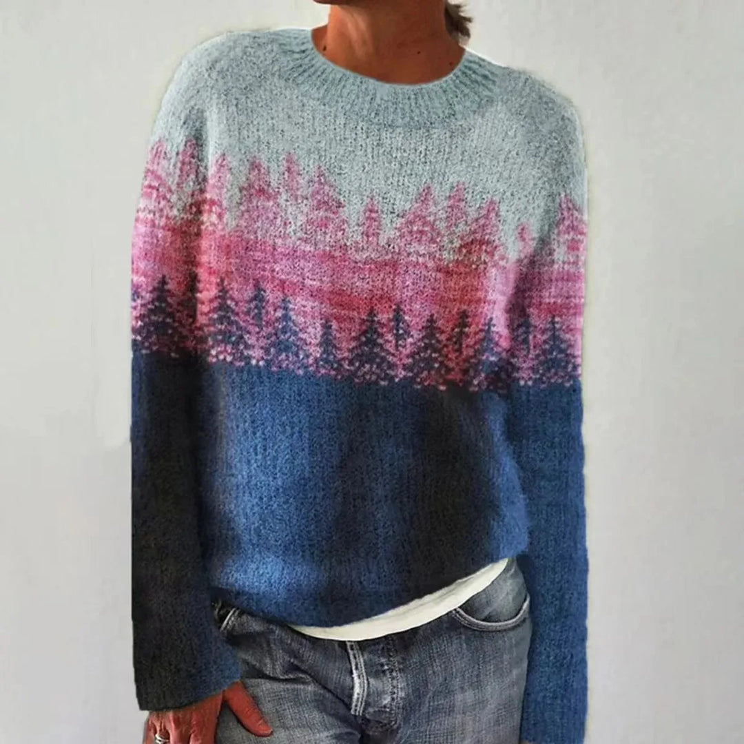 Nordic Pattern Knit Sweater for Women