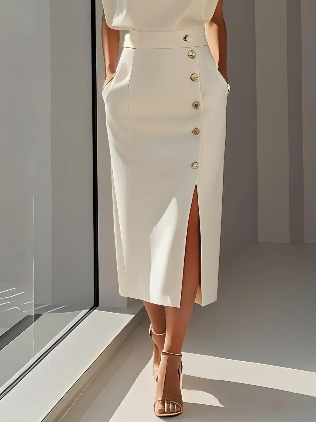 Sleeveless Button-Front Midi Dress for Women