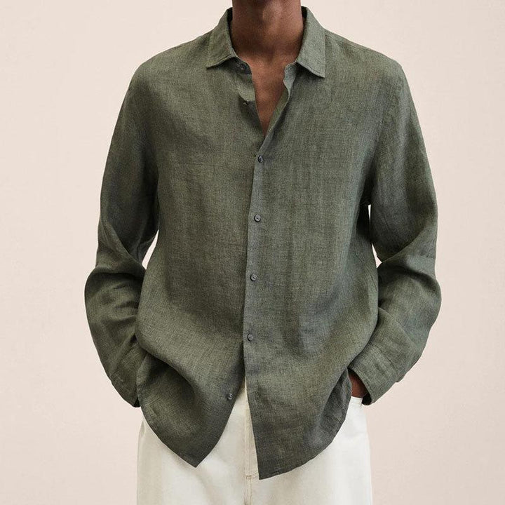 Long Sleeve Linen Casual Shirt for Men