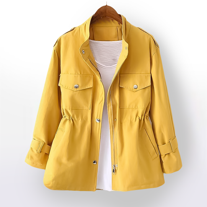 Drawstring Waist Utility Blazer for Women