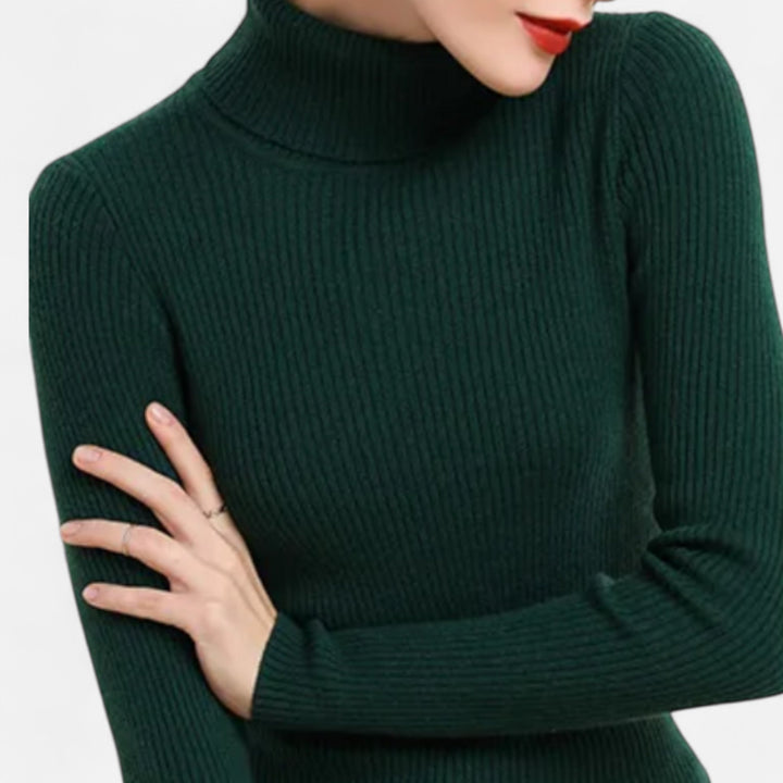 Ribbed Slim Fit Turtleneck Sweater for Women